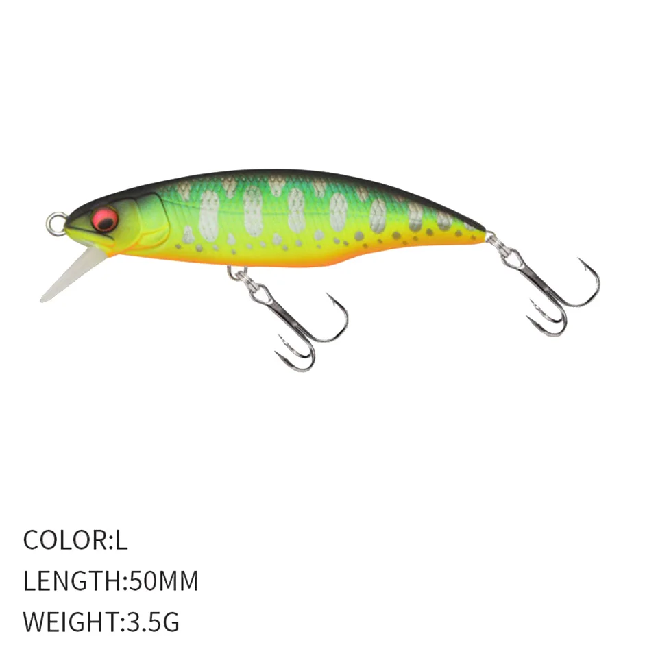 WALK FISH-señuelo de Pesca Artificial con ojos 3D, señuelo Wobbler Crankbait de plástico, Swimbait, Lucio, 1 piezas, 50mm, 3,5g - imagen 5