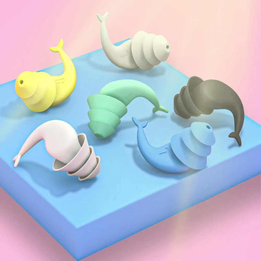 Tapones para los oídos de silicona suave insonorizados, protección para los oídos con forma de pez, tapones para los oídos de silicona antiruido, suaves y reutilizables - imagen 5
