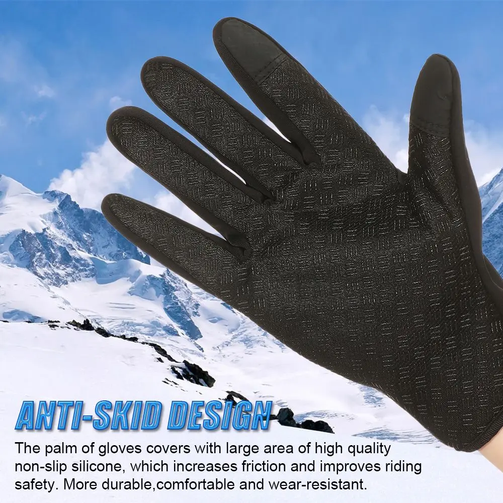 Guantes antideslizantes para mujer, manoplas con pantalla táctil para clima frío, guantes de ciclismo, guantes de esquí, guantes cálidos de invierno - imagen 2