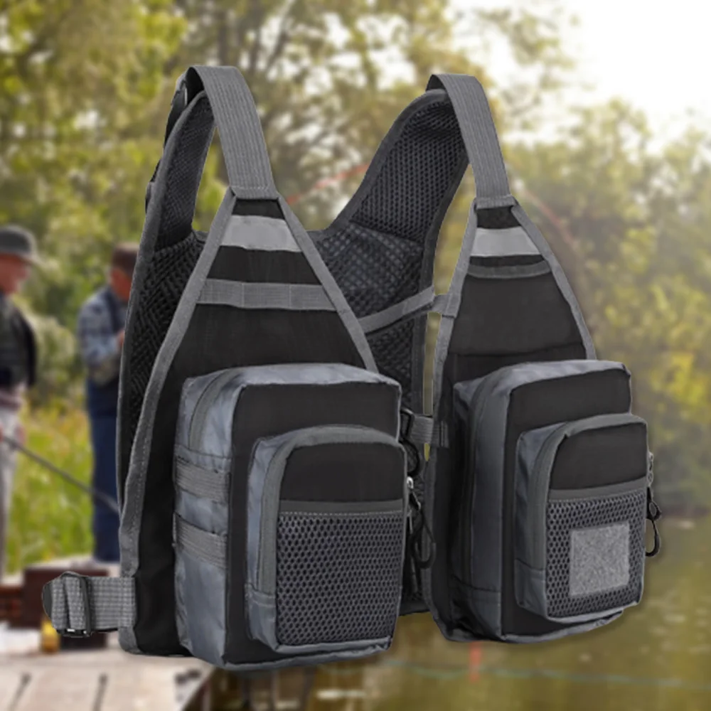 Chaleco ultraligero de pesca con mosca, tejido transpirable de talla única, malla de ajuste Regular para viajar, acampar y escalar - imagen 2