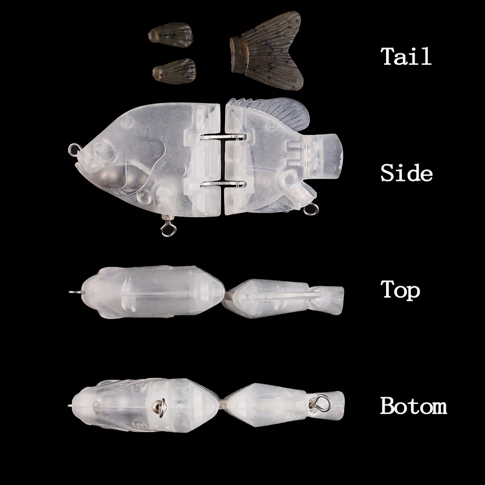 Chan'sHuang 5 uds cebo en blanco sin pintar 11,5 cm 28,7g hundimiento cola suave doblada Swimbait DIY hecho a mano señuelo de pesca Artificial - imagen 3