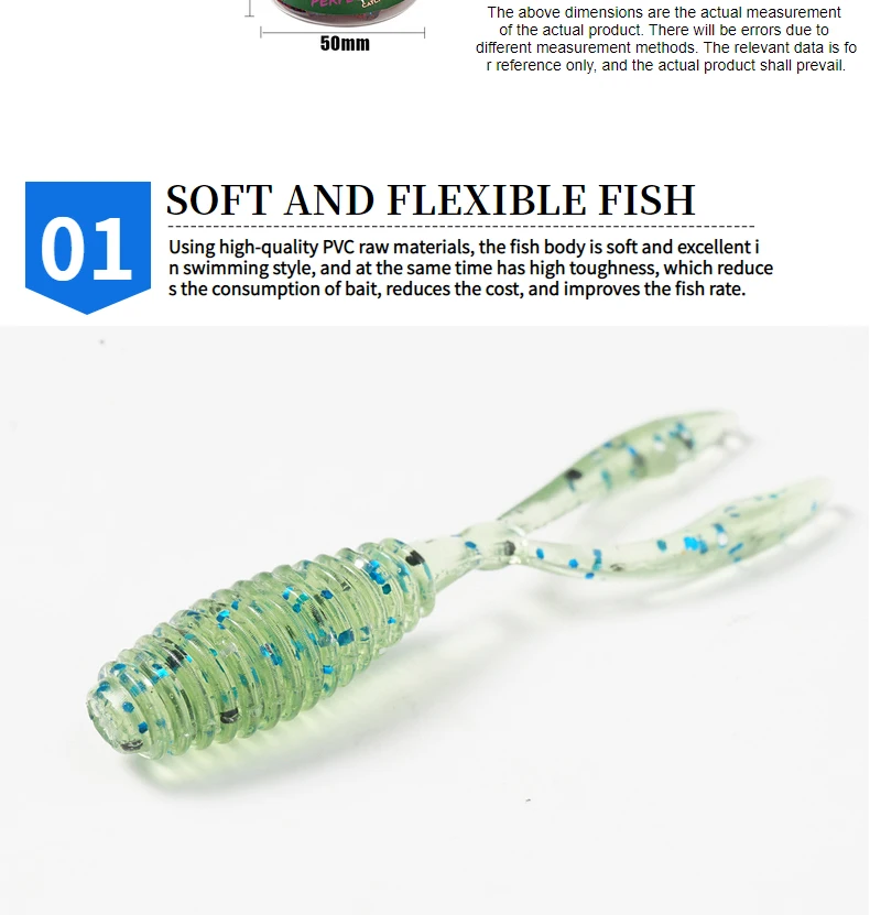 Experimente el mejor señuelo de pesca con un diseño suave y flexible para un rendimiento mejorado