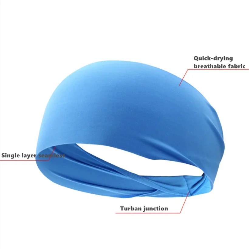 Diadema elástica de Yoga para hombre y mujer, cinta para el pelo para correr, turbante para gimnasio al aire libre, banda para el sudor, Vendaje deportivo para Fitness - imagen 4
