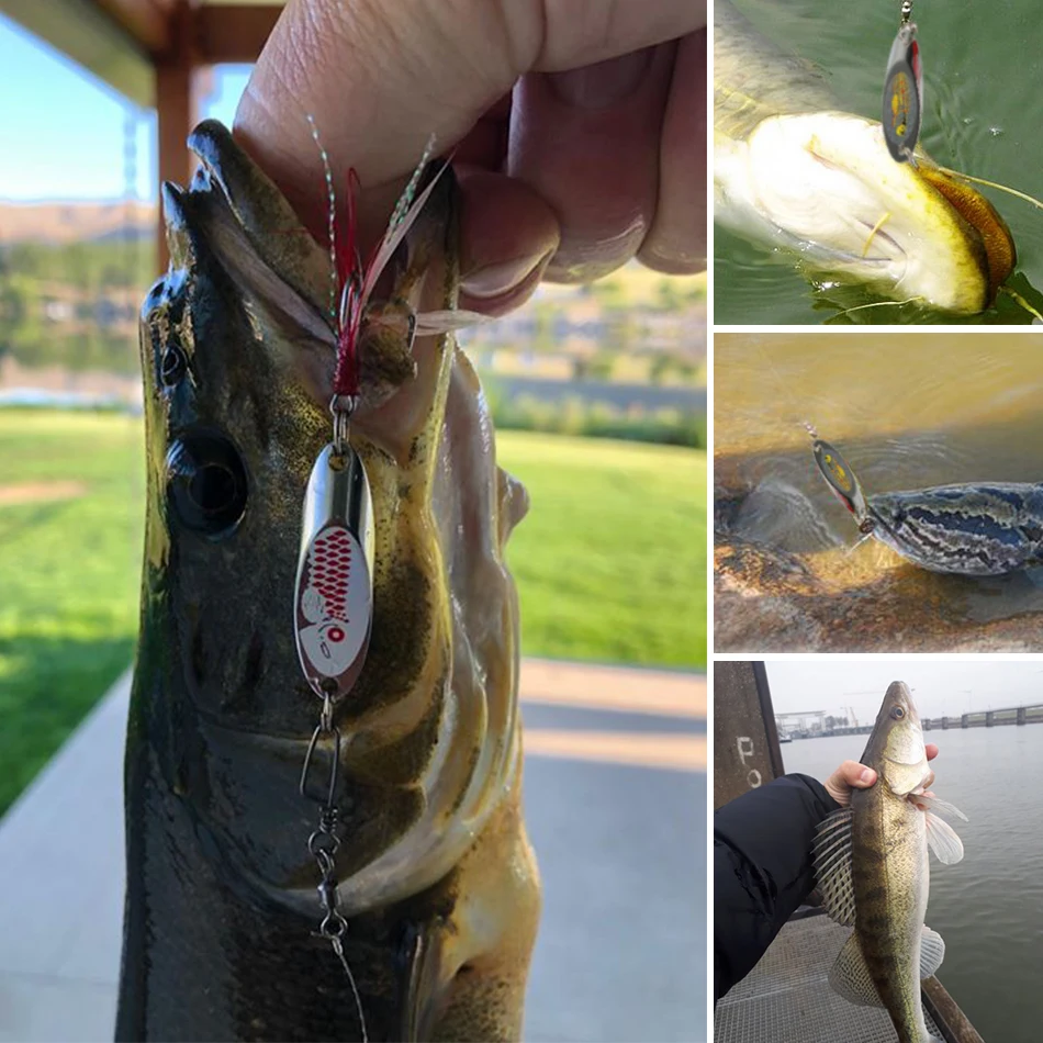 Goture-señuelo de pesca de Metal, cuchara giratoria, cebo duro Artificial para carpa y trucha, 5g, 7g, 10g, 14g, 21g, 28g, 1 ud. - imagen 2