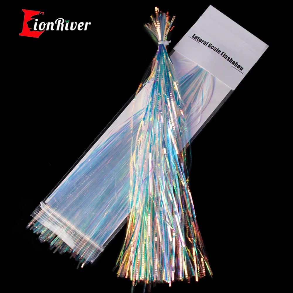 Linternas de escala Lateral para agua salada, hebras de Flashbou, Spinnerbait, Minnow, Streamer, cebos de pesca, materiales de atado de moscas