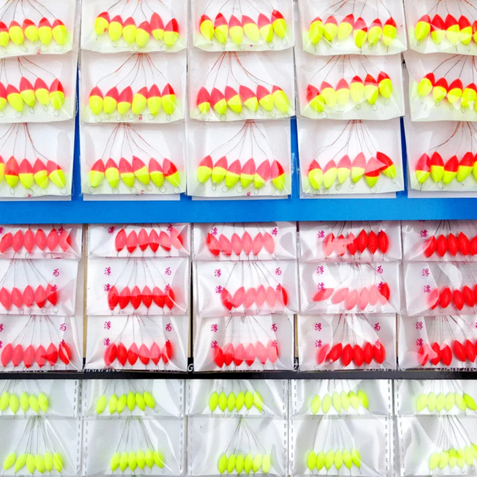 Indicador de golpe deslizante de pesca, tapón de flotación de espuma de pesca, línea flotante ovalada Bobber, trucha, bagre, aparejo de agua dulce, 10 piezas - imagen 4