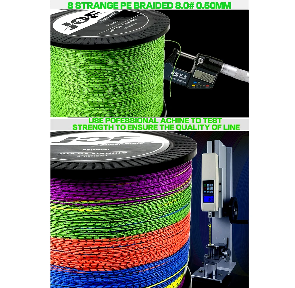 JOF Strong-línea de pesca trenzada, 300M, 8 hebras, ~ 78LB 18lb, Original, directo de fábrica, PE 8 - imagen 3