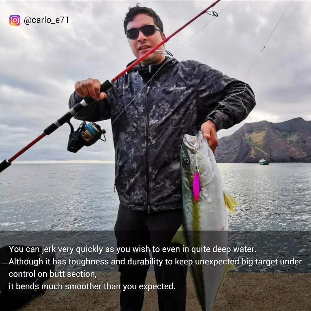 NOEBY-caña de pescar de Jigging de océano, 2 secciones, 1,83 m, señuelo M MH, 120-500g, caña de Jigging giratoria para caña de atún BlueRunner, caña de pescar de mar - imagen 5