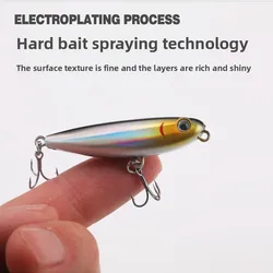 Señuelo de pesca con lápiz Topwater MUKUN, cebo flotante de superficie de 45mm y 2,8g, señuelos de agua superiores para aparejos alimentadores de Lucio y lubina