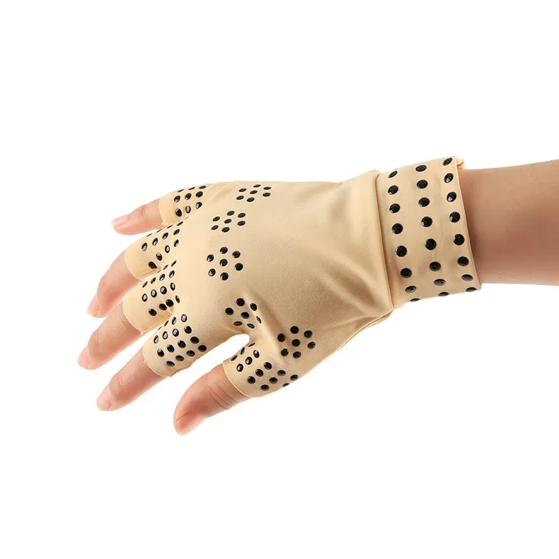 Guantes magnéticos antideslizantes para terapia, Manoplas sin dedos para alivio del dolor de artritis, recuperación de articulaciones, soportes para el cuidado de la salud, entrenamiento deportivo, 1 par - imagen 4