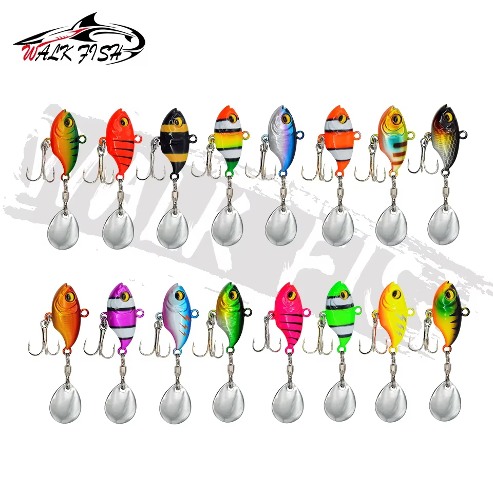 WALK FISH 58mm 14g plantilla de Metal VIB cebo giratorio señuelo cebo duro cebo Artificial falso aparejos de pesca de lubina de agua dulce hundimiento - imagen 3