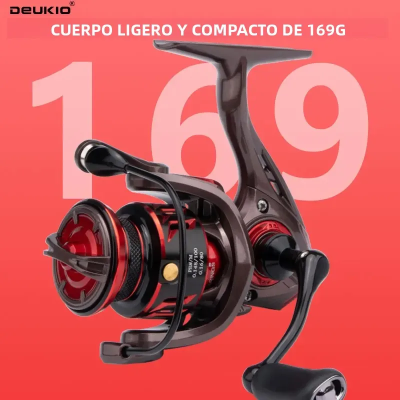 DEUKIO Carrete de Pesca Ligero 169g – Bobina CNC 5.2:1 y 4+1BB
