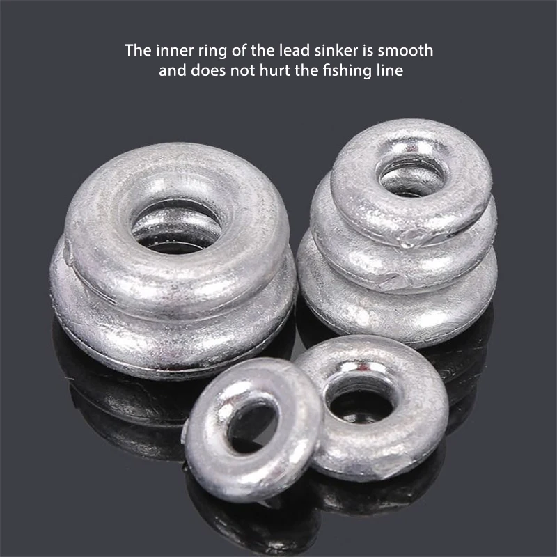 Plomada hueca tipo anillo, 20g/30g/40g/50g/60g/80g/100g, pesas de plomo, accesorios de aparejos de pesca en el mar - imagen 4