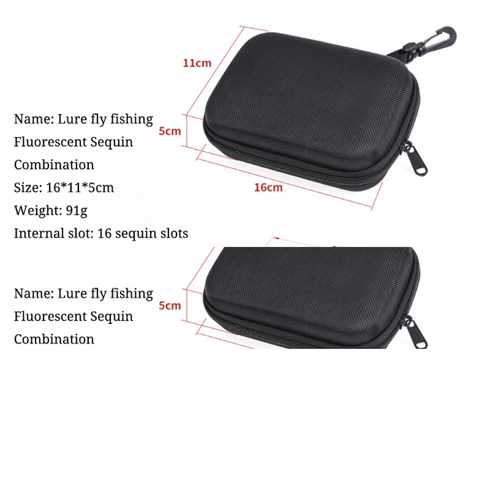 Bolsa de señuelo de pesca con mosca, cuchara giratoria, caja de espuma para cebo, moscas de trucha, anzuelo para anzuelo, contenedor de almacenamiento duro de EVA, 16cm x 11cm x 5cm - imagen 2