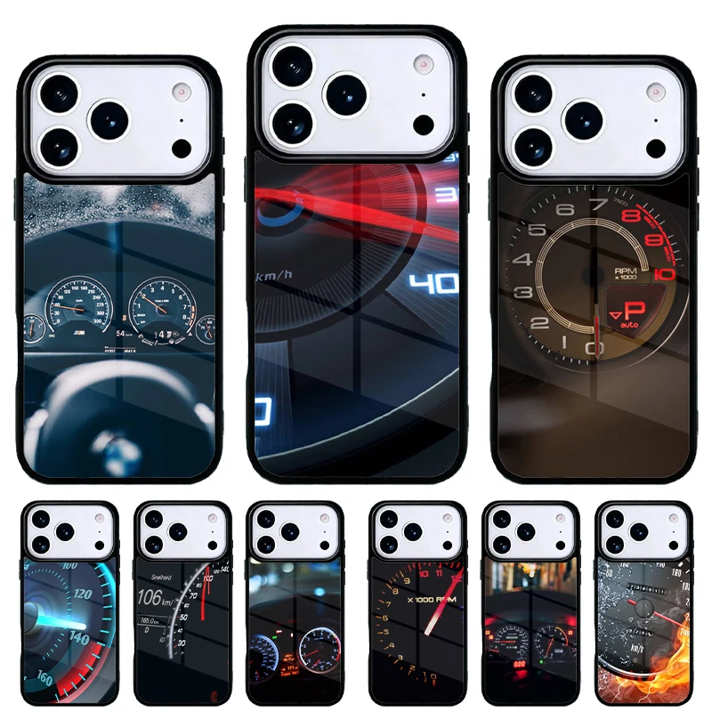 Funda iPhone 17/16/15/14/13 Pro Max y 12/11 con Diseño Velocímetro