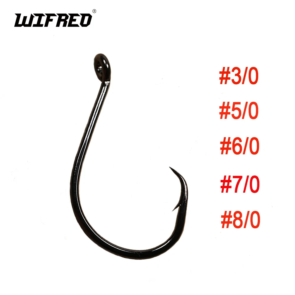 Wifreo 20 piezas anzuelos de pesca de aparejo de bagre de agua salada, anzuelos circulares de ojo, anzuelo compensado, pargo de bagre 3/0 5/0 6/0 7/0 8/0