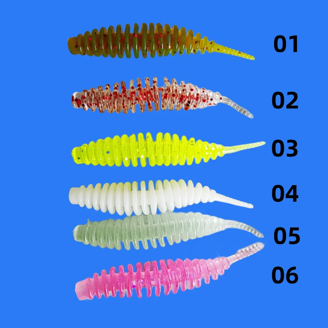 MUKUN 40PCS worm aas zacht aas Tanta 35mm 0.4g vissen lokt Pesca karpervissen bas lokken Isca kunstmatige - imagen 3