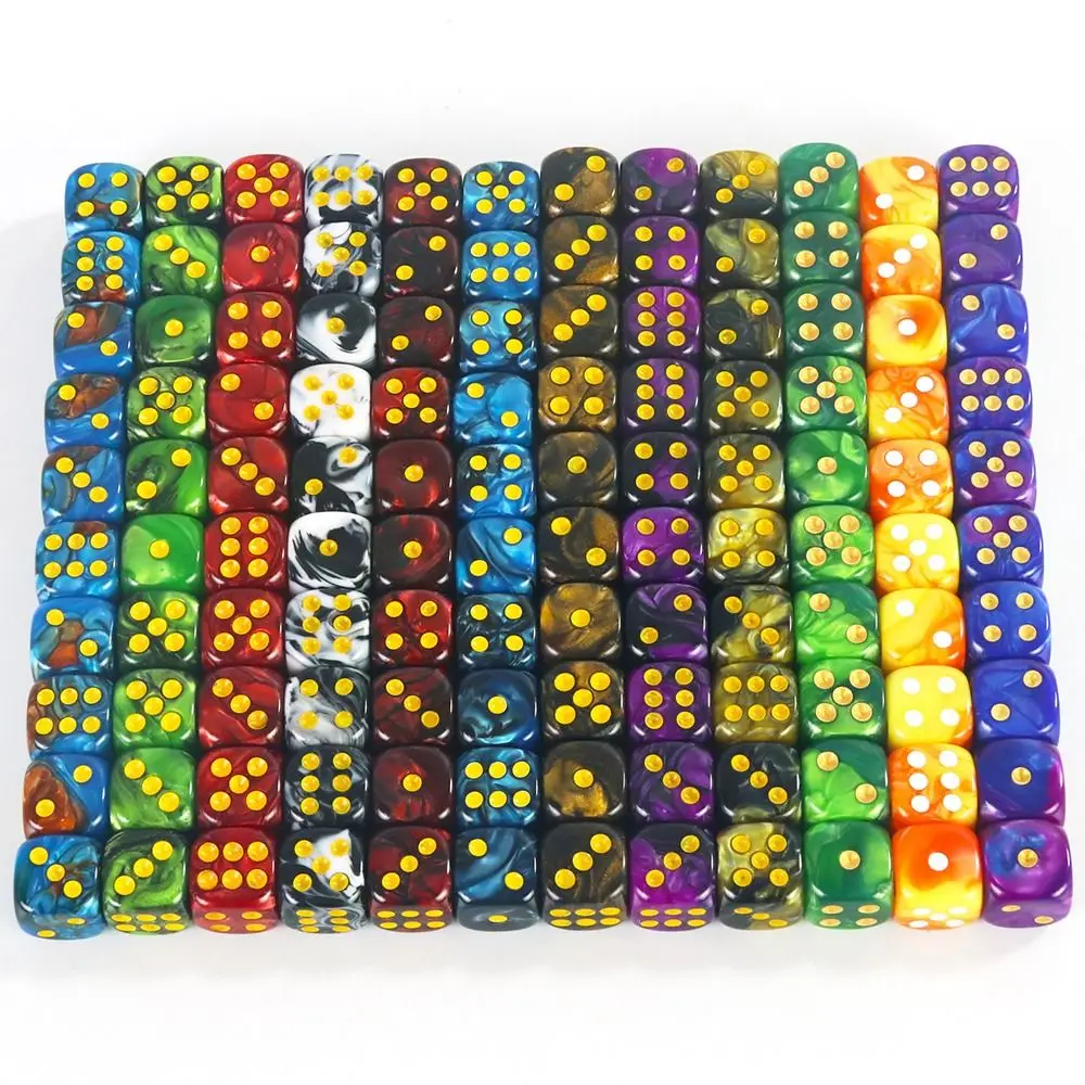 Dados poliédricos de 6 caras para fiestas, juego de mesa de acrílico, DND, D6, colores translúcidos, 10 piezas, 12/16mm - imagen 3