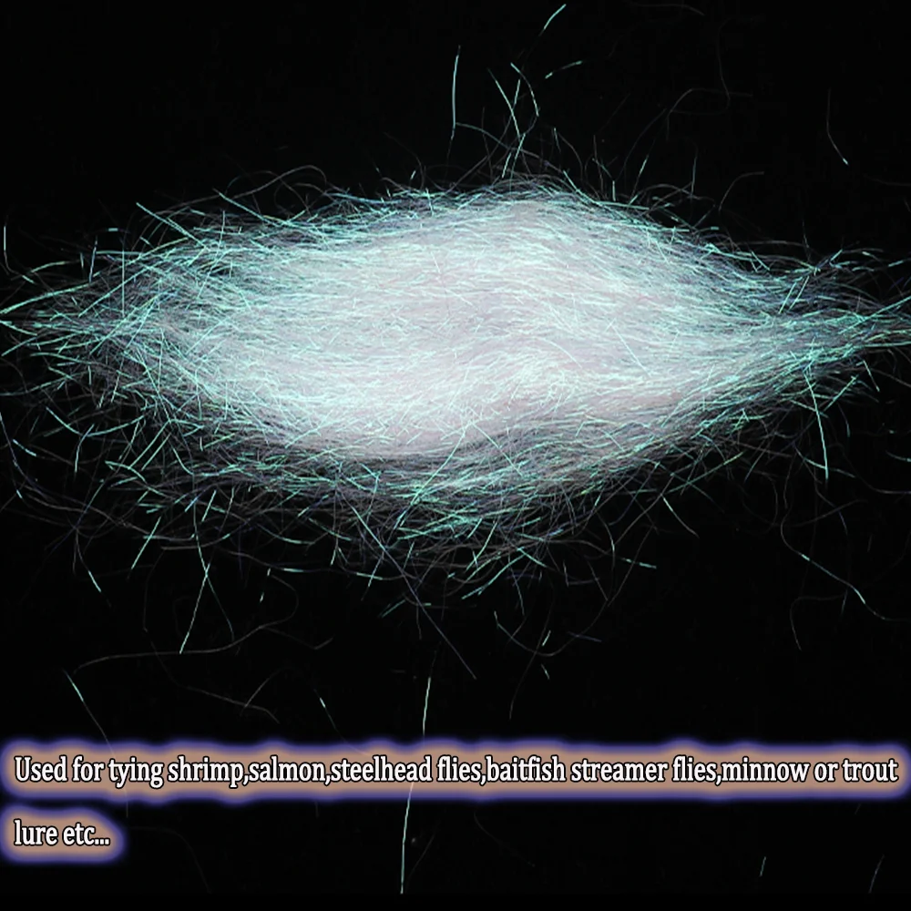 2 paquetes de 6,5 cm de doblebado de hielo de fibra sintética Flash ala de hielo Material de atado de moscas para camarones Baitfish Streamer Minnow moscas señuelos de trucha - imagen 5