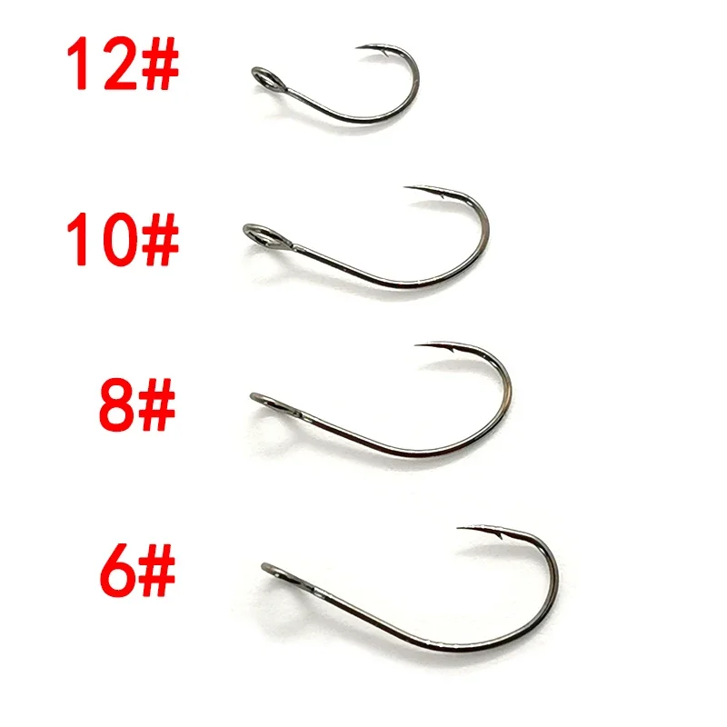 Mini anzuelo de pesca de acero de alto carbono, gancho único para señuelo, cuchara, carpa, afilado, anzuelo de pesca con anillo, aparejos de pesca, 10 piezas - imagen 3