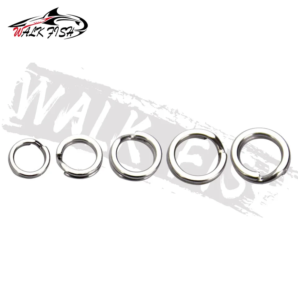 WALK FISH-anillo dividido de acero inoxidable 200 piezas, aparejos de pesca surtidos, anillos de pesca para señuelos en blanco, Crankbait, cebo duro - imagen 4
