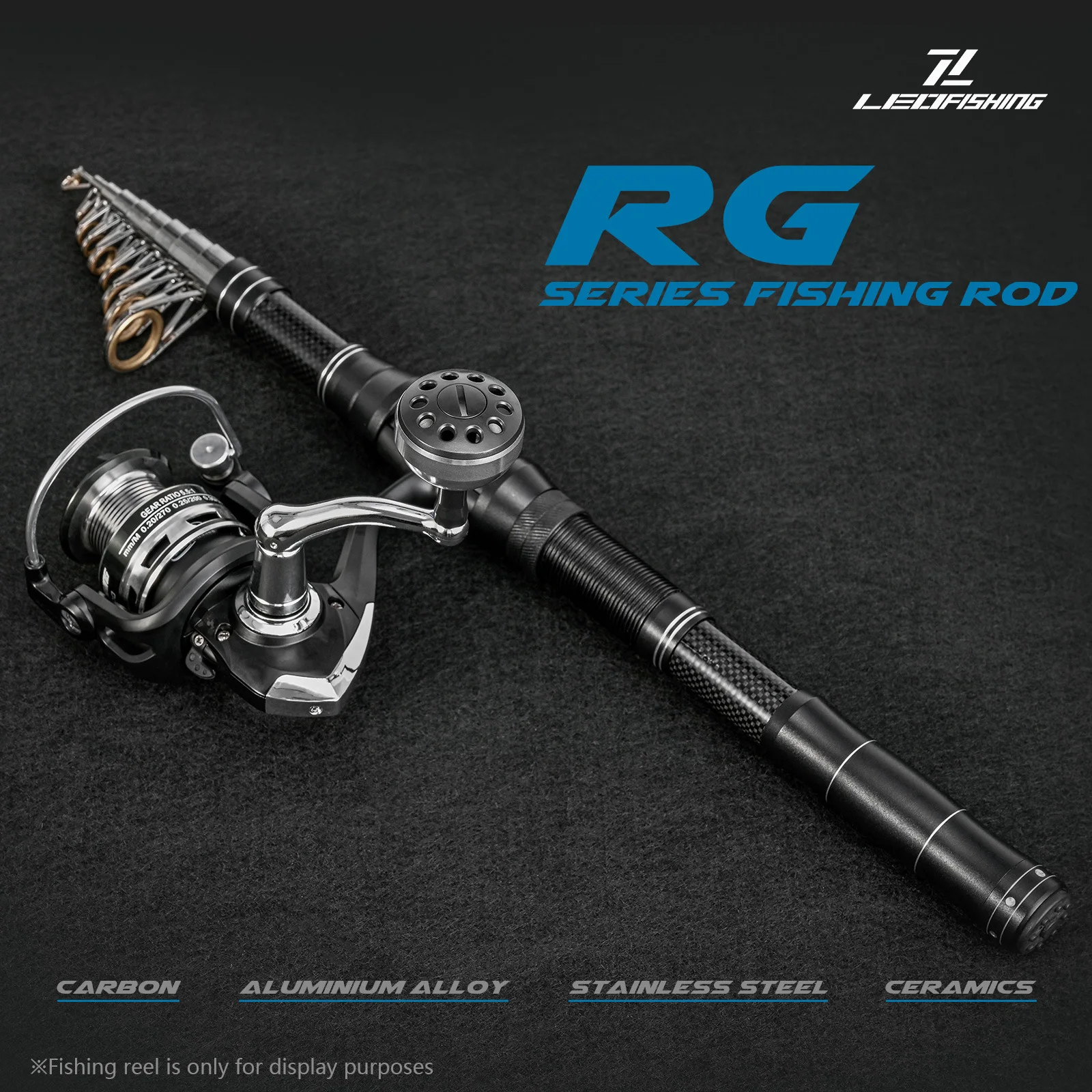 Juego de combos de carrete y caña de pescar telescópica, Kit de aparejos de fibra de carbono y bolsa de transporte para herramientas de pesca de agua salada y mar de viaje - imagen 5