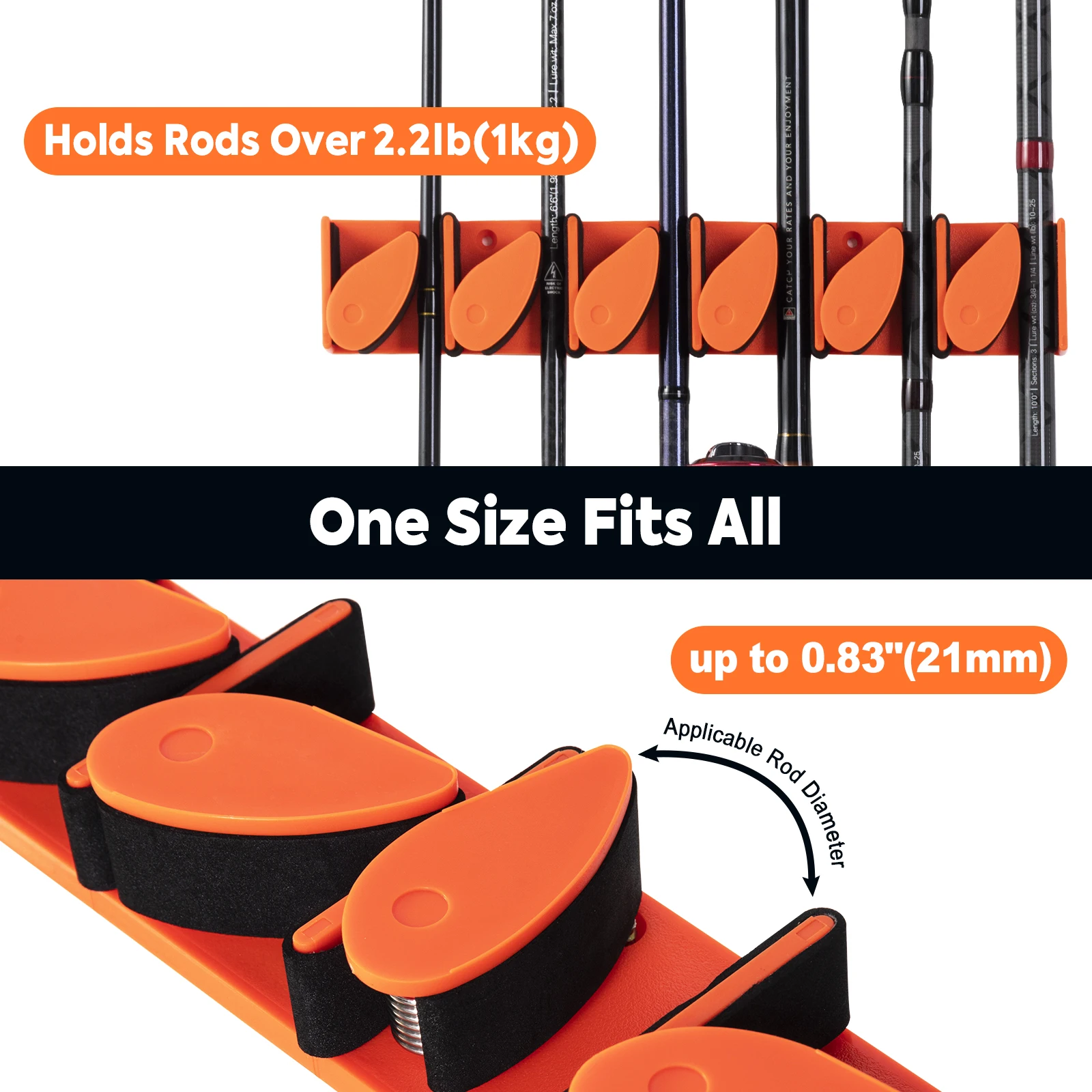 Soporte Pared Goture Cañas Pesca – Organizador Vertical - imagen 2