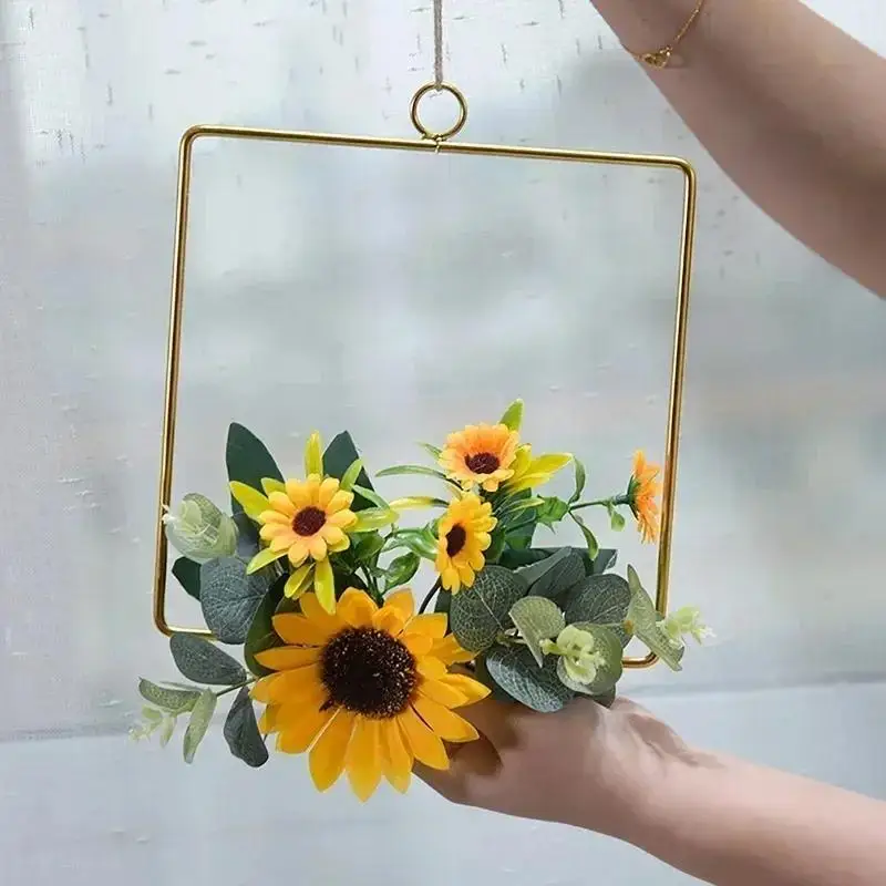 Guirnalda de metal con girasoles para pared - Decoración jardín - imagen 2