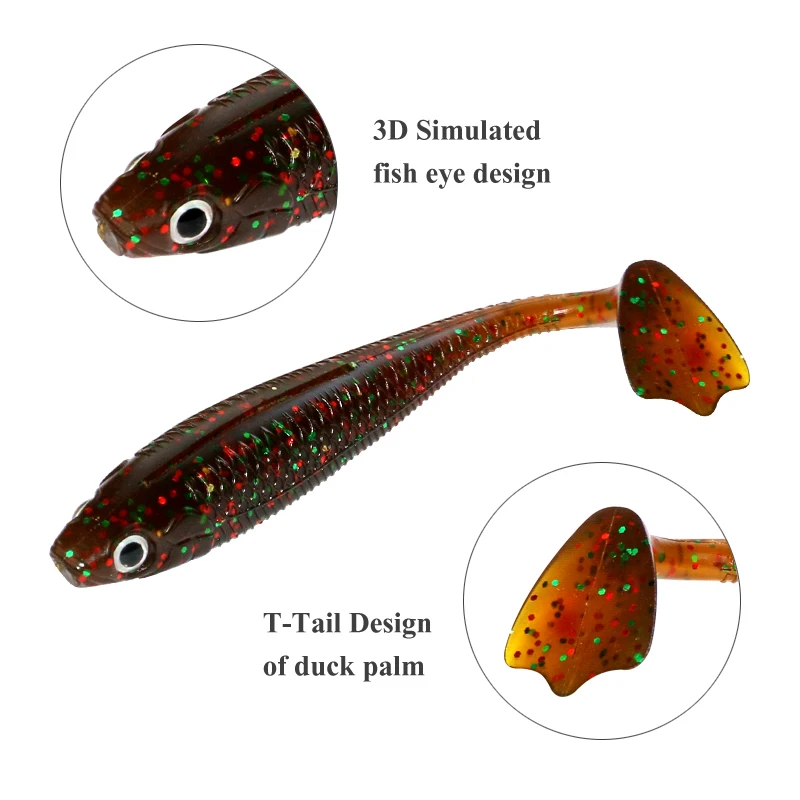 Juego de Señuelos de Pesca de 25 piezas 95mm, Swimbait falso para curricán, Kit de cebo de silicona Wobbler, señuelo depredador de pesca marina con caja - imagen 5