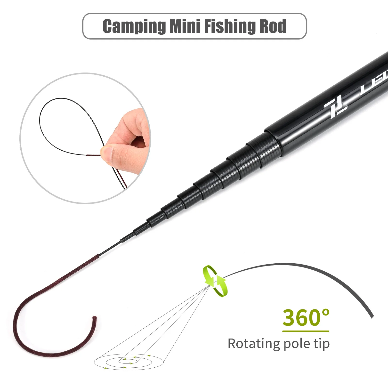 Caña de pescar profesional con señuelo de carbono, caña de fundición giratoria ultraligera de fibra de 2,4 m y 2,7 m, accesorio de pesca para Lucio - imagen 2