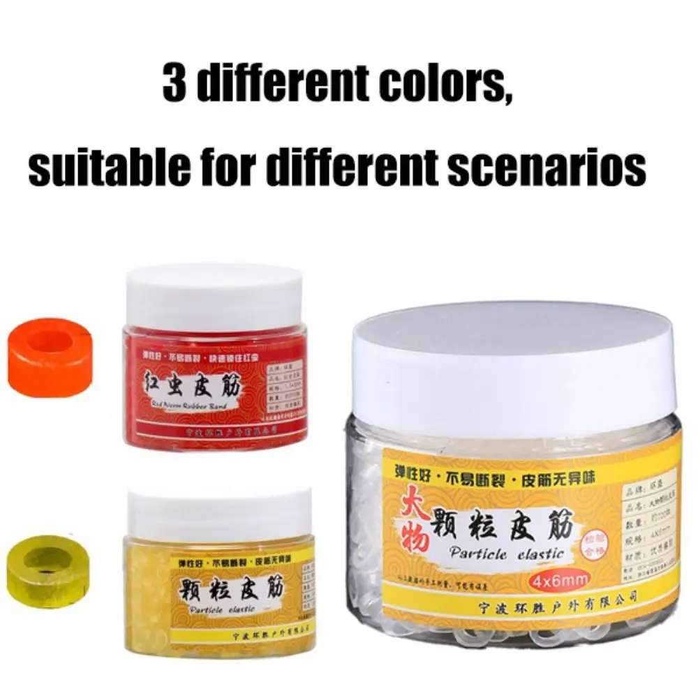 5000 Uds. Bandas elásticas de cebo de goma para pesca, materia prima de látex de goma, cebos de gusano de sangre, banda elástica, herramientas de pesca amarillas y rojas - imagen 5
