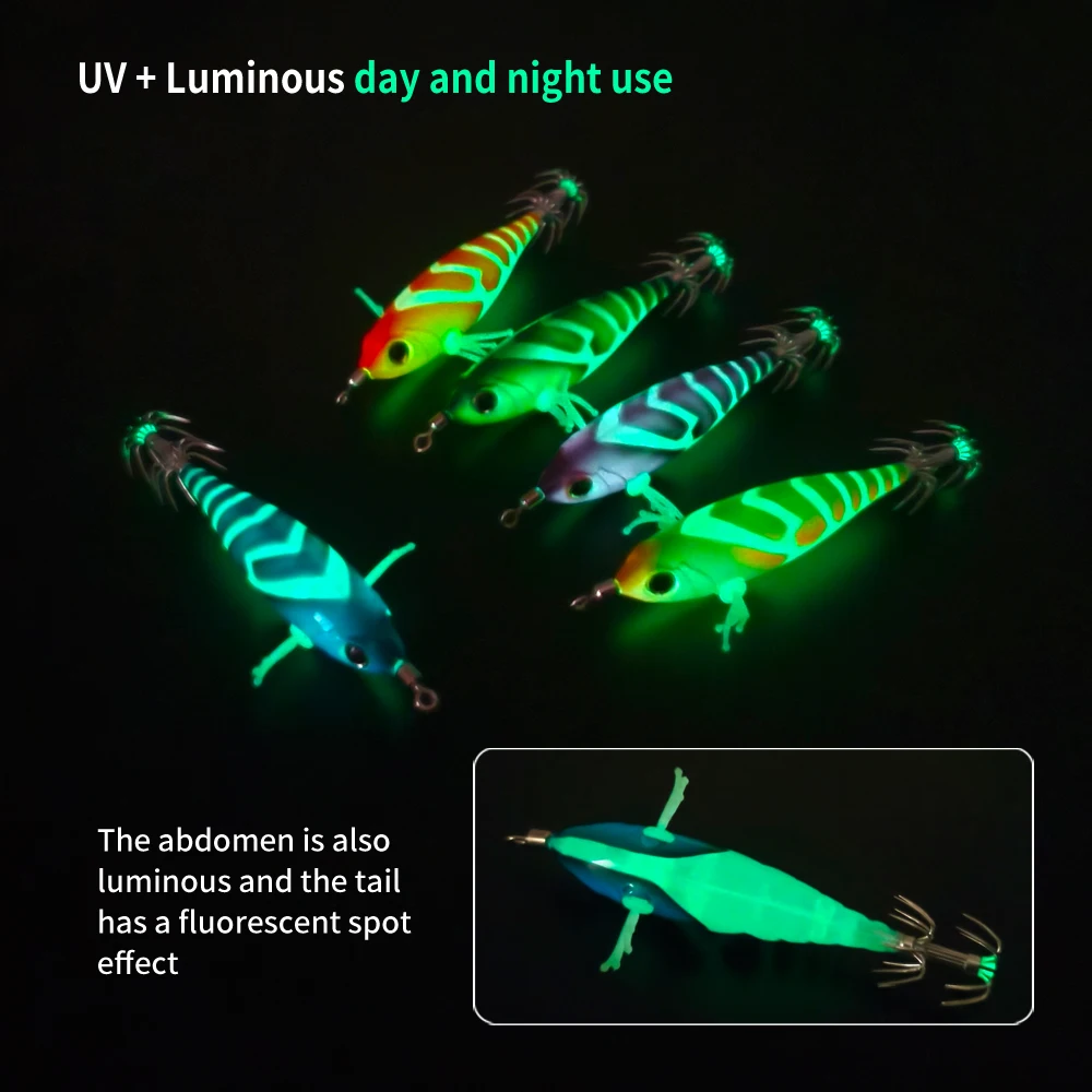 ILURE 5,2g señuelos de pesca con plantilla de calamar Artificial sepia luminosa cebos de enganche EGI para pesca en el mar - imagen 3
