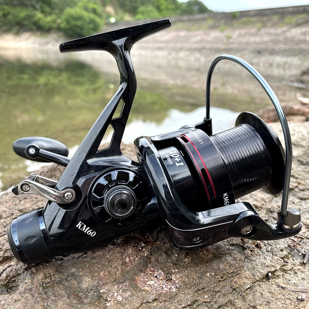 Carrete de pesca de carpa KM5000 KM6000, carrete de Metal duradero, señuelo para barco, Jigging de pesca adecuado para peces medianos y grandes, rueda giratoria - imagen 5