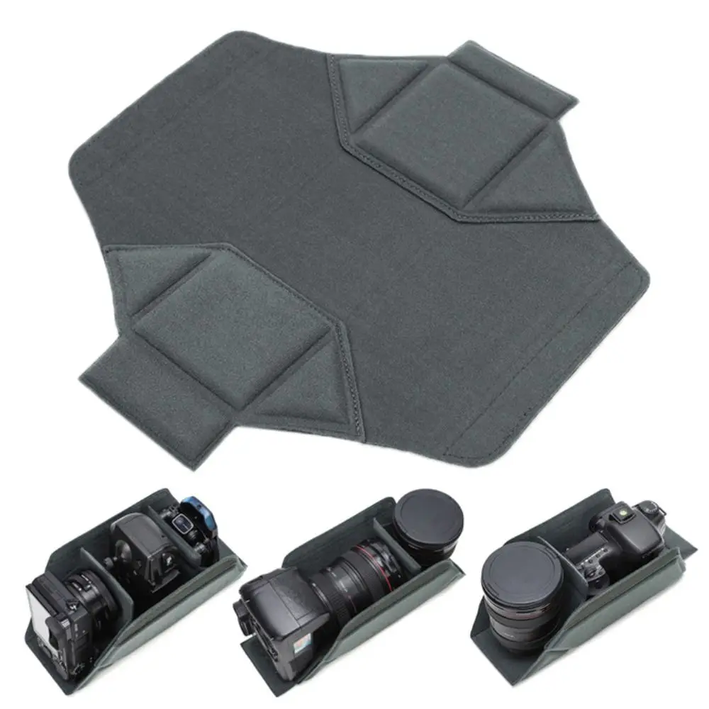 Bolsa interior para lente de cámara a prueba de humedad, resistente al desgaste, absorción de golpes, protección DSLR, estuche de almacenamiento, divisores interiores