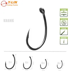Anzuelos KRANK Choddy para carpa – Curvo con púas y gape ancho