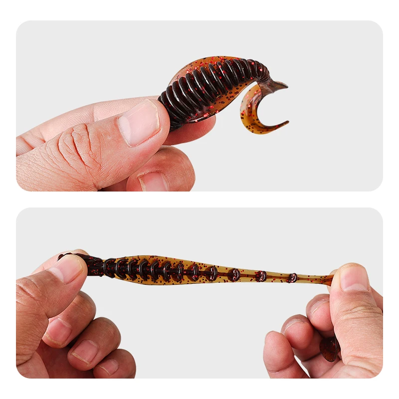 TAIYU 8 Uds señuelos blandos Wobblers gusano 80mm silicona Artificial cebo suave para agua dulce agua salada flotante trucha perca señuelo aparejos - imagen 2