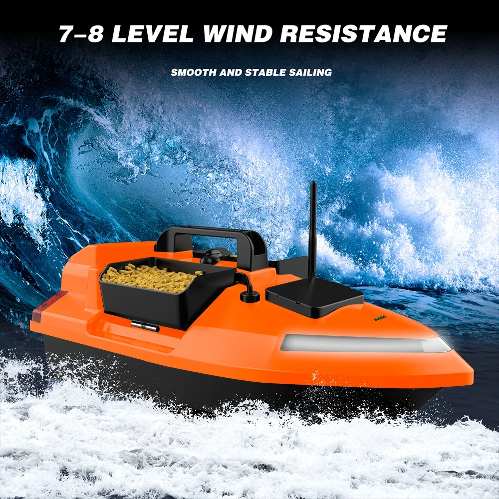 Marca MBLN, 40GPS, barco de cebo de pesca RC, carga de 2KG, 500M, luz nocturna, crucero/retorno/corrección de ruta, retorno con un solo clic - imagen 4