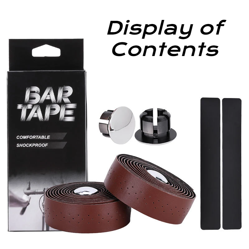 Cinta para manillar de bicicleta de carretera, accesorios de cuero Artificial PU con textura EVA, correa de perforación, 2150x30x3mm, 2 uds. - imagen 3