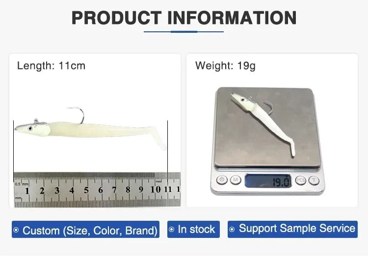 19g 22g 34g Jig Head cebo suave cabeza de plomo señuelo de pesca suave para pesca en el océano - imagen 2