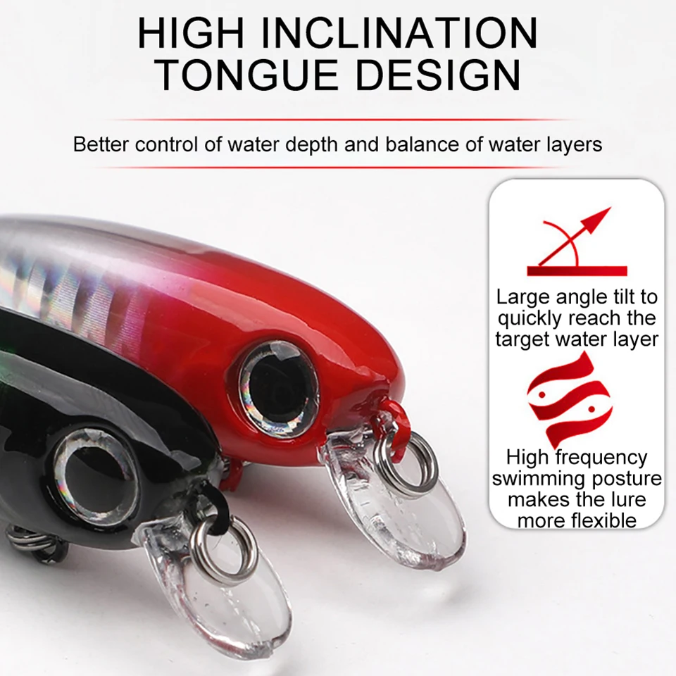 WALK FISH-Cebo duro Artificial para pececillos, aparejo de pesca de trucha, agitador de hundimiento, perca de ojo 3D, 43MM/3G, 1 unidad - imagen 4