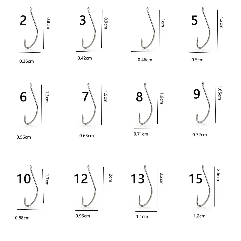 20 piezas-anzuelos de pesca de acero al carbono, plantilla de alta eficiencia, serie silverSeries 2 #-15 # - imagen 2