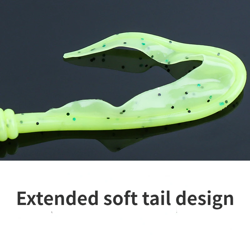 Señuelo de gusano suave de 13cm, cebos flexibles de cola larga de silicona, gusanos de tierra, señuelo de pesca realista, 10 unids/lote por paquete - imagen 5