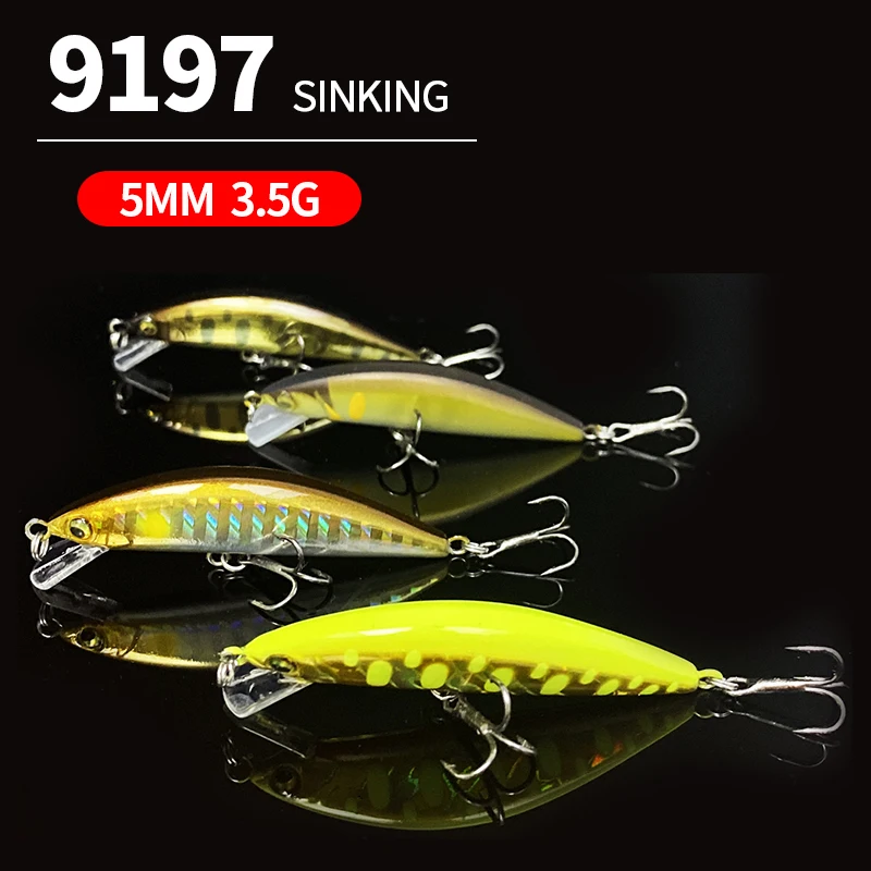 Mini señuelos de pececillo que se hunden, cebo duro Artificial para agua salada, Wobblers para carpa, equipo de Pesca de plástico Swimbait, 55mm, 3,5g - imagen 2