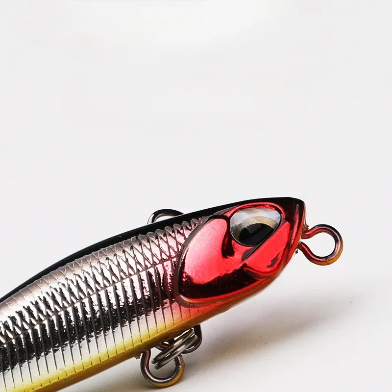 1 Uds Minnow hundimiento lentamente señuelo de pesca con lápiz 5cm 5g Crankbait Wobblers ABS cebo duro Artificial aparejos de pesca de mar y lago - imagen 4