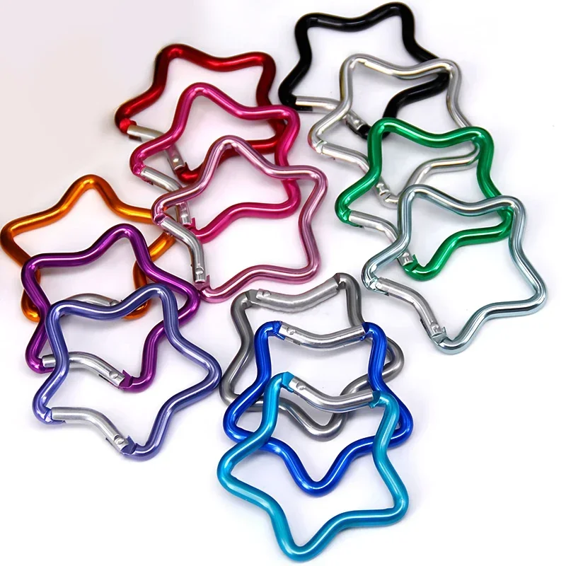 Mosquetón de aluminio con forma de estrella de cinco puntas, Clip para llavero para acampar al aire libre, gancho para botella de agua, hebilla colgante, 1 Uds. - imagen 4