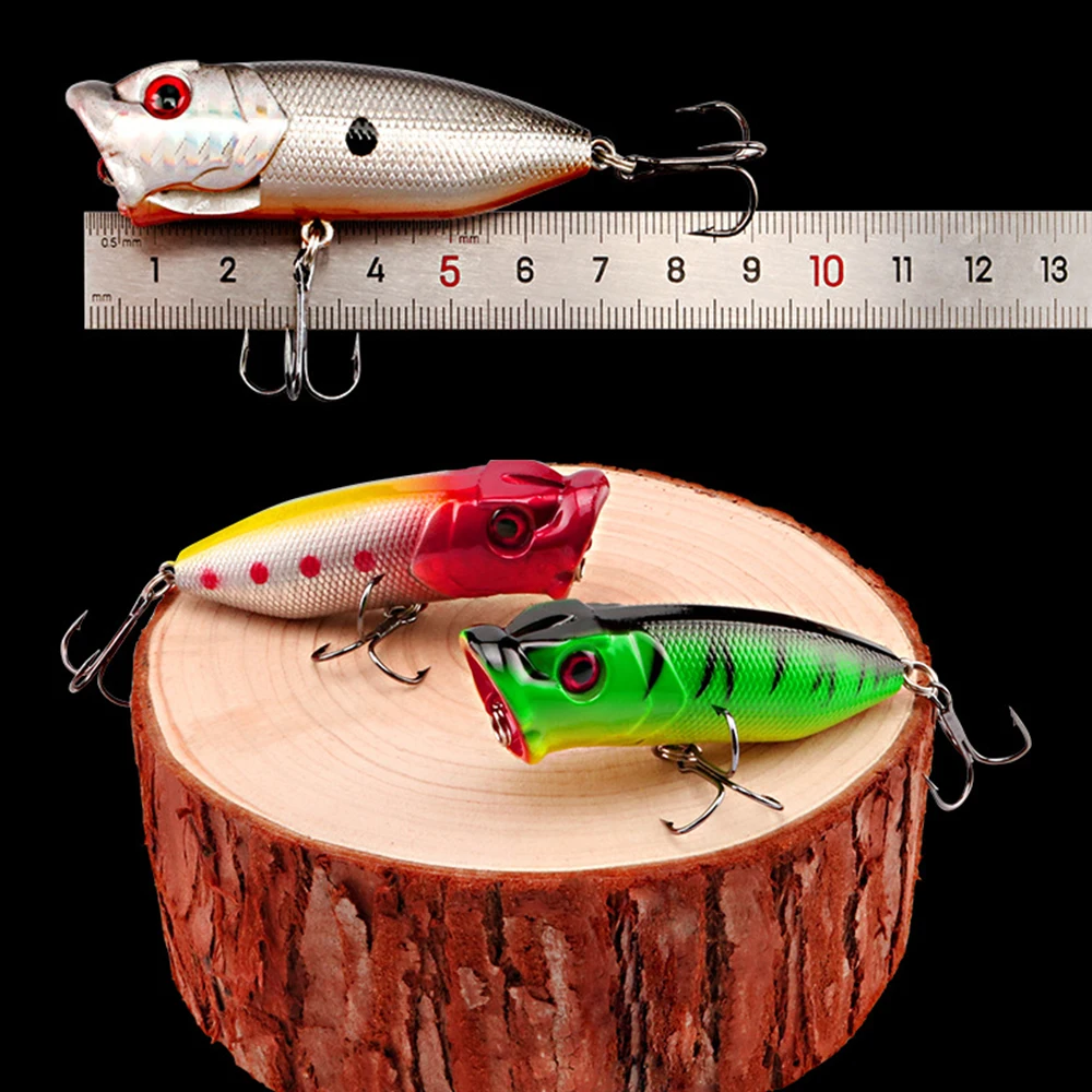 2 uds pesca flotante Popper 7cm 12,2g Señuelos de Pesca Topwater Crankbait lápiz Artificial duro Swimbaits agua salada agua dulce - imagen 3