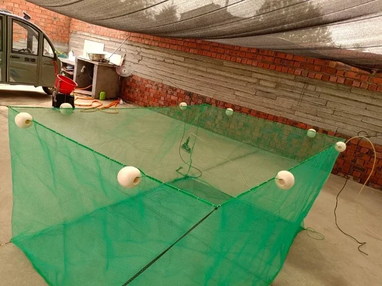 Jaula de red para peces, jaula para cría de peces con/sin cubierta, red de cangrejos, estaca, estanque, piscicultura, malla pequeña - imagen 5