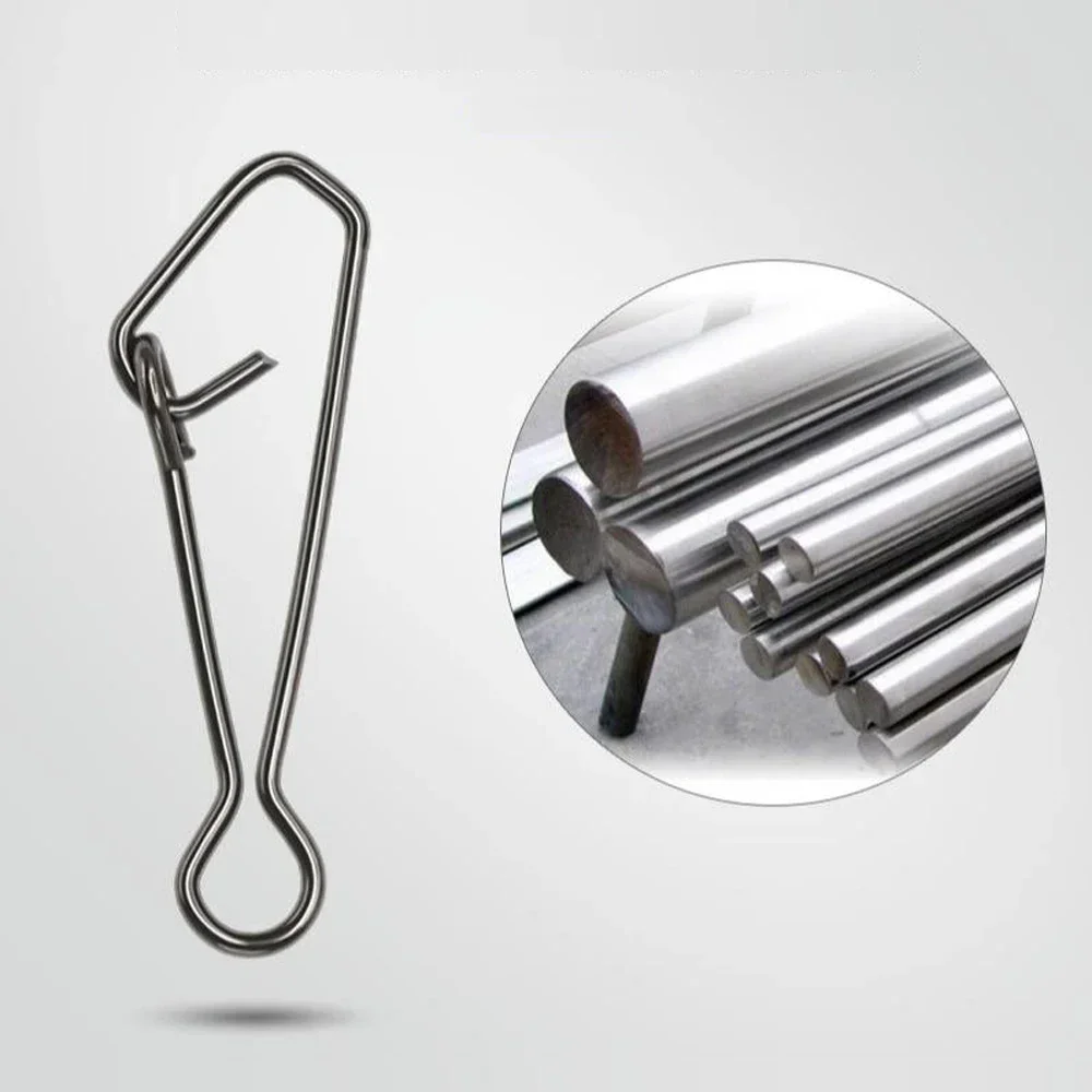DNDYUJU 100-200 Uds conector de pesca anillos giratorios Pin de enclavamiento línea de anzuelo señuelo giratorio aparejos de pesca - imagen 3