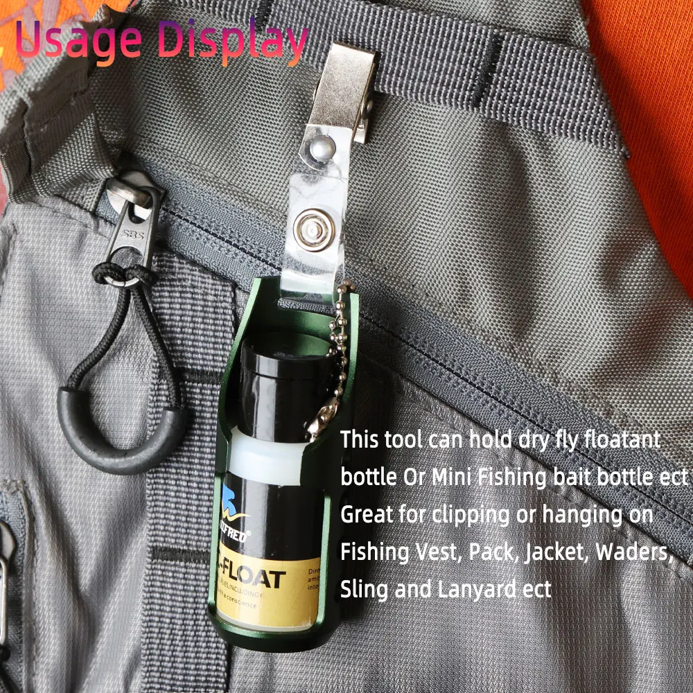 Bimoo, 1/2 Uds., soporte para botella flotante de pesca con mosca, soporte para botella de cebo de pesca, herramienta para sujetar botella flotante CDC, aparejos de pesca con mosca - imagen 5