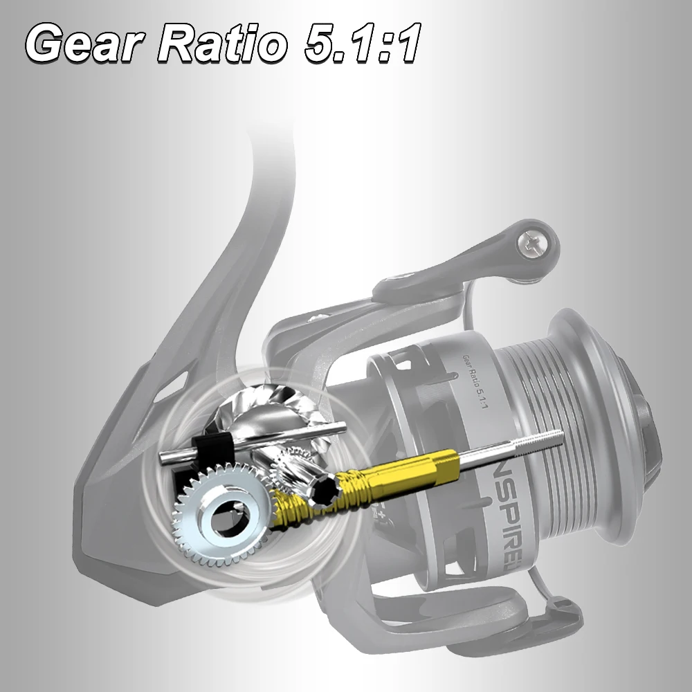 Carretes de pesca giratorios inspirados MIFINE relación de engranaje ultraligera 5,1: 1 5 + 1BB arrastre máximo 8KG trucha de calamar, accesorios de pesca de perca de lubina - imagen 2